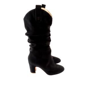 Mavette Vittoria Boots Womens 40 US 10 Black Suede Slouch Heeled Italy Western